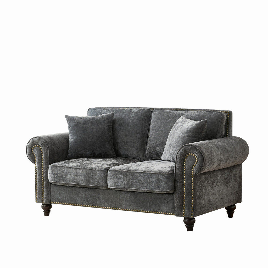 63" Modern 2-Seater Sofa with Rolled Arms
