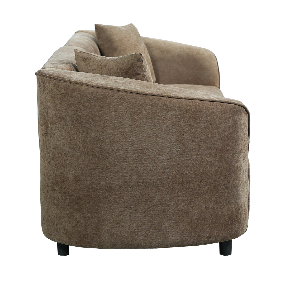 87" Curved Contemporary Sofa in Brown