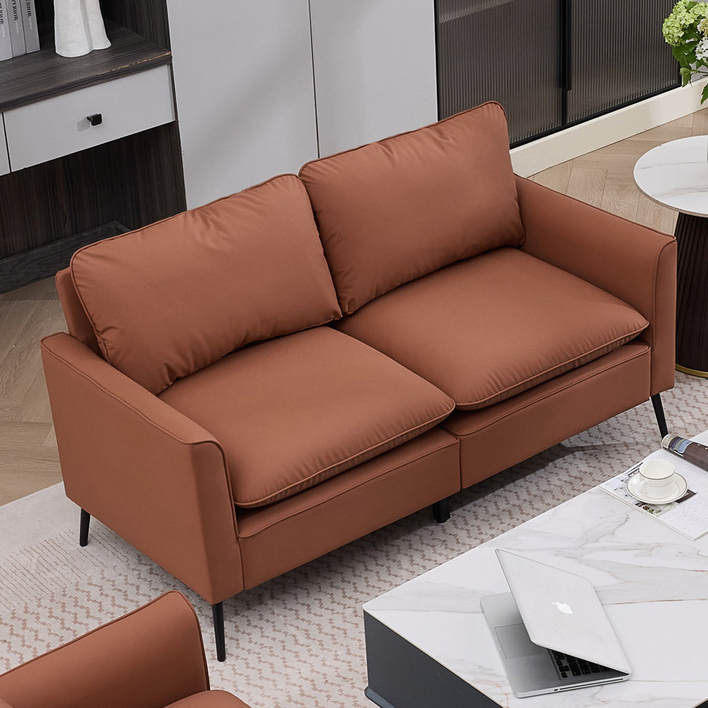 TS Cat Paw Leather Upholstered Loveseat