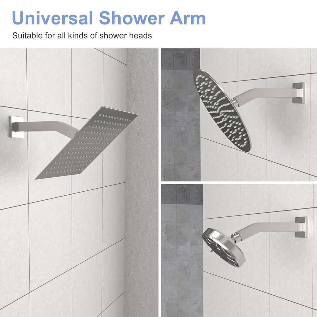 Brushed Nickel Shower Arm with Flange