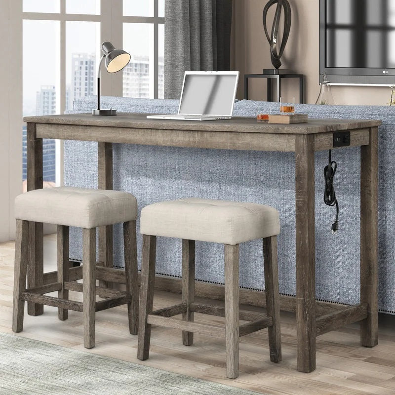 Transitional 3 Piece Counter Bar Dining Set