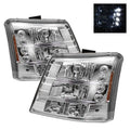 Spyder Chevy Silverado 1500 03-061PC W/ Bumper Lights Crystal Headlights Chrm HD-YD-CS03-1PC-AM-C 5012401