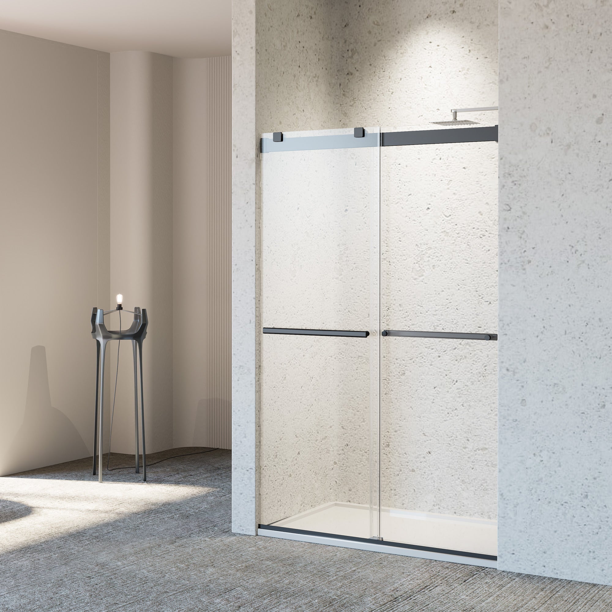 Frameless Double Sliding Shower Door - 46-48" W x 76" H