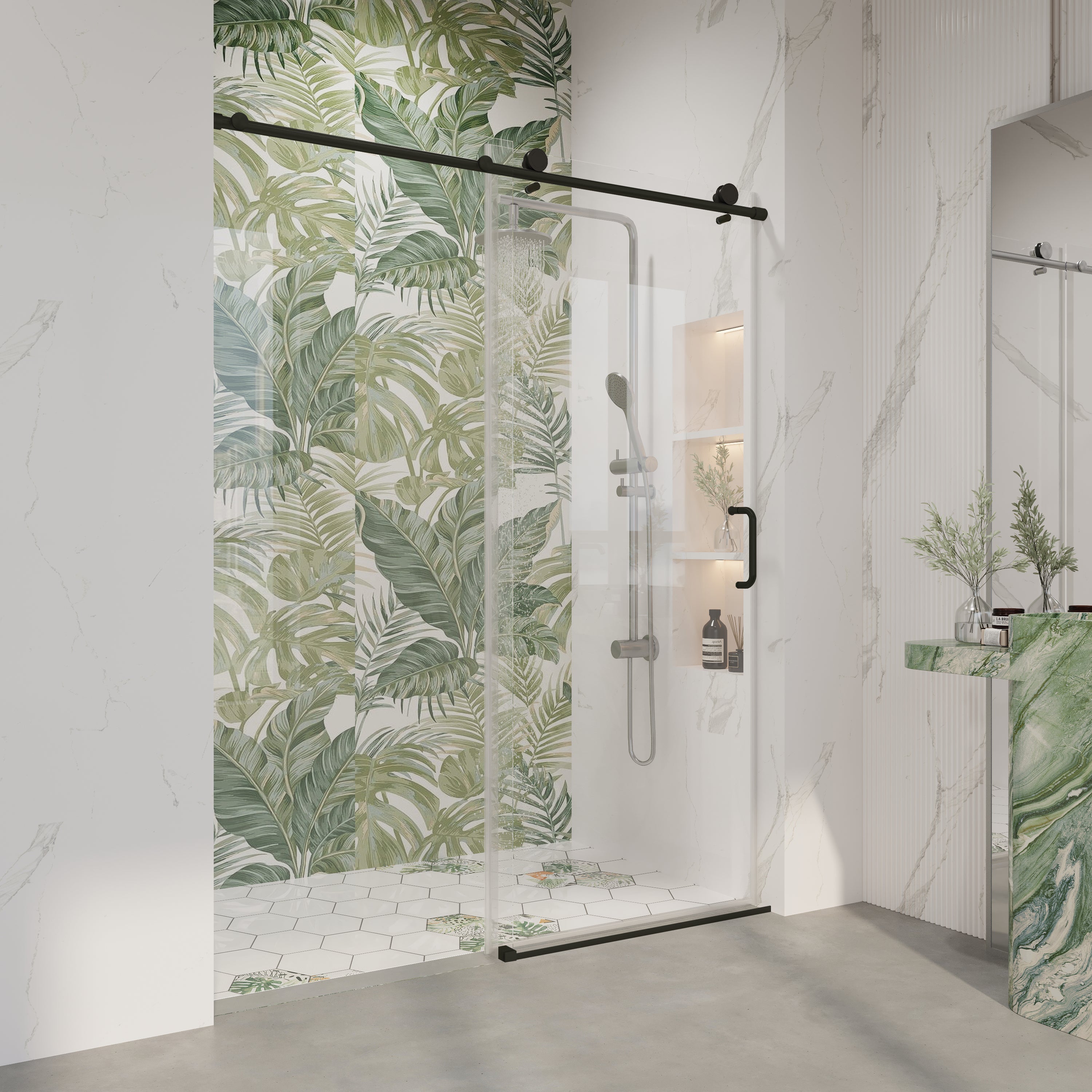 Frameless Single Sliding Shower Door