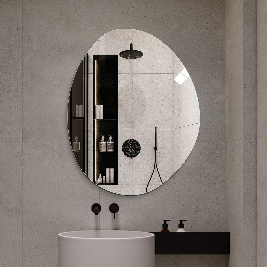 40 in. x 32 in. Modern Asymmetrical Bathroom Wall Mirror