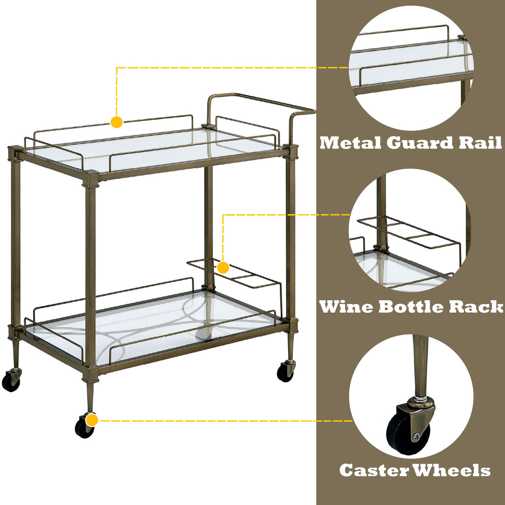 Aditya Mirrored & Antique Kitchen Cart