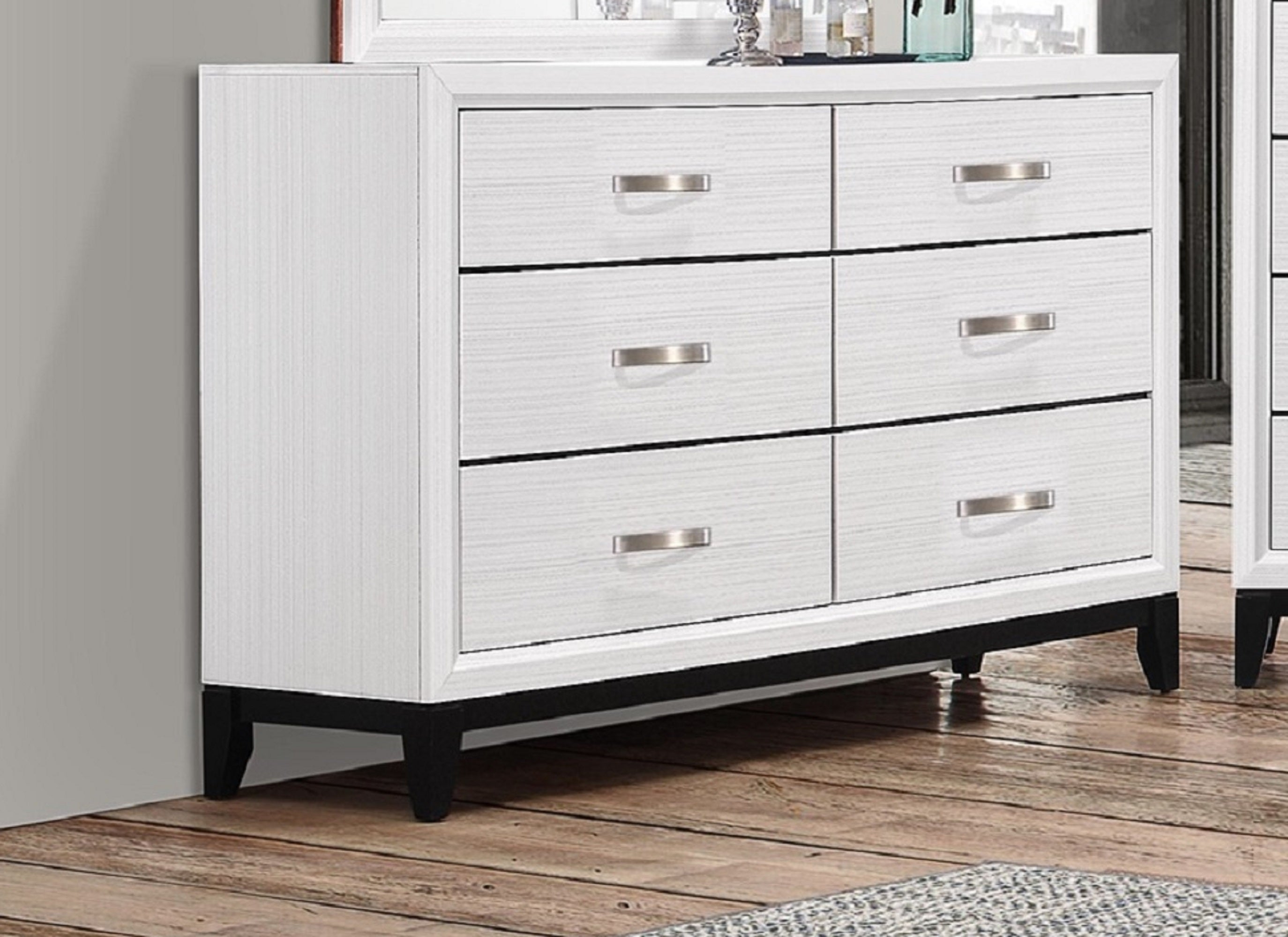 1pc Contemporary 6-Drawer Dresser