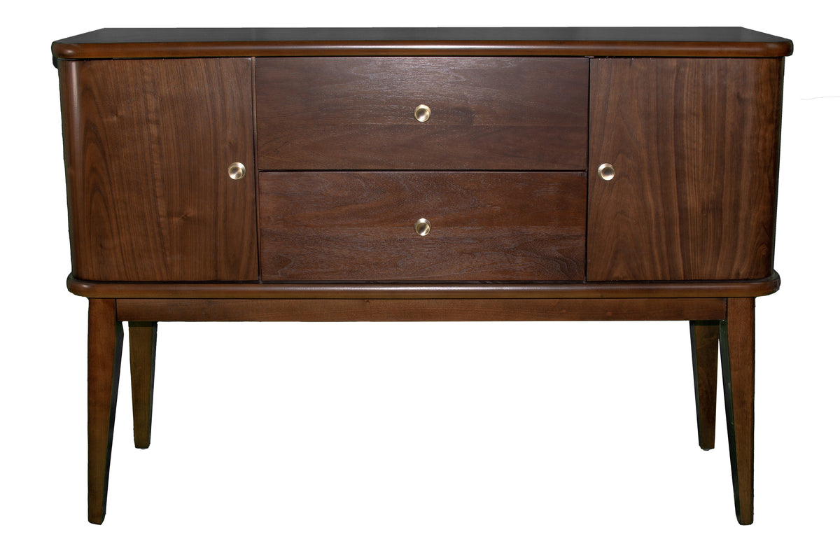 Mid Century Modern Server 2 Drawer and 2 Cabinet Server Cherry Finish