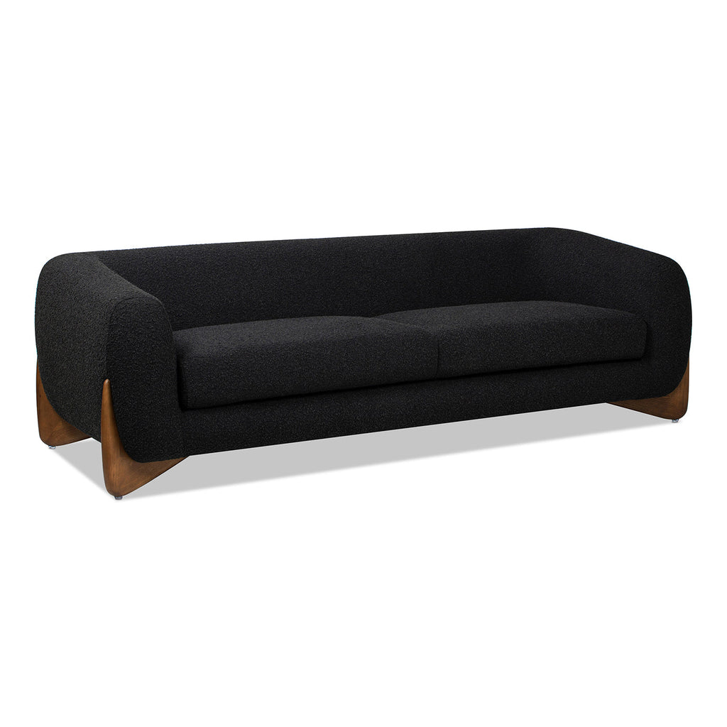 Alpine 90.5" Sherpa Sofa, Ebony