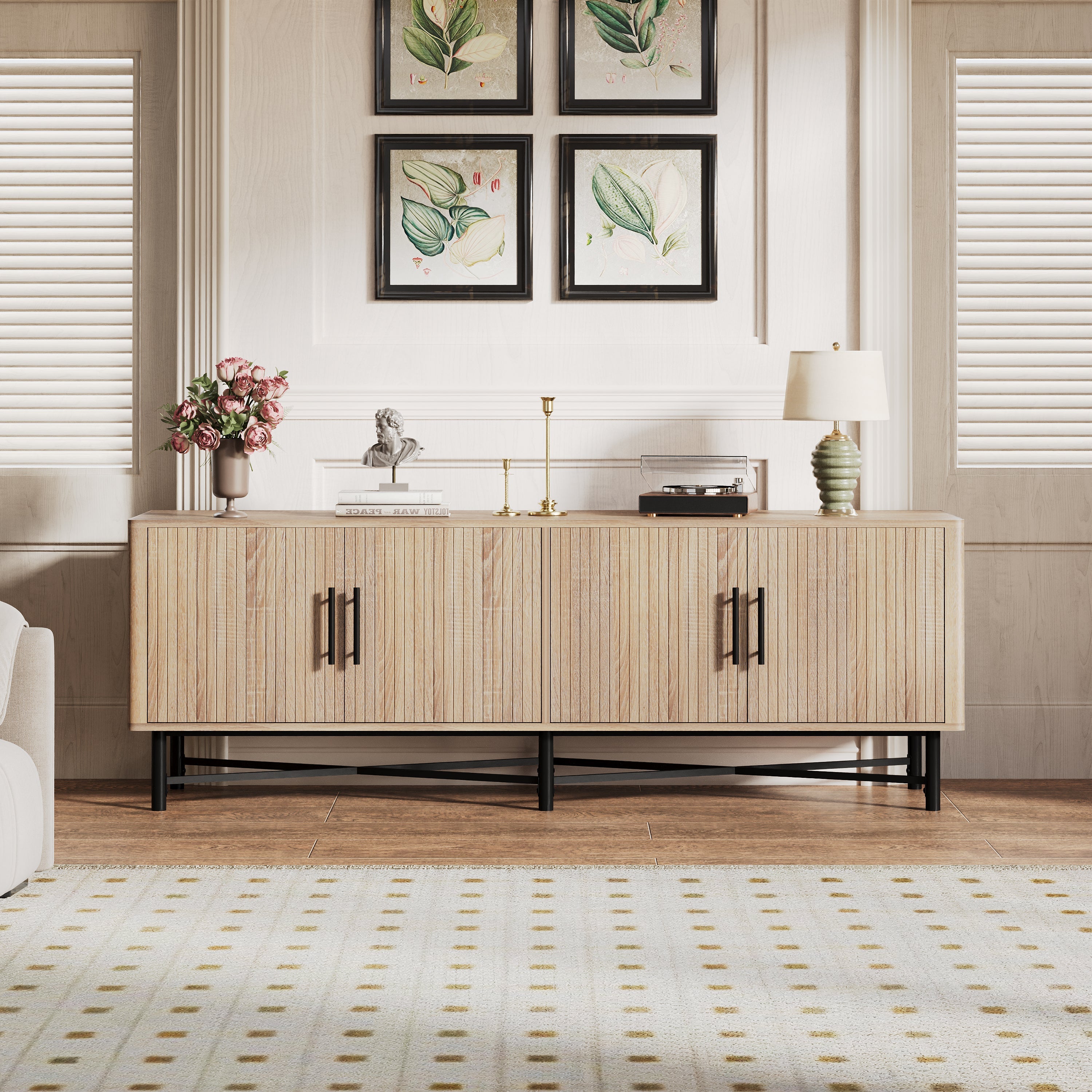 Functional 4-Door TV Cabinet