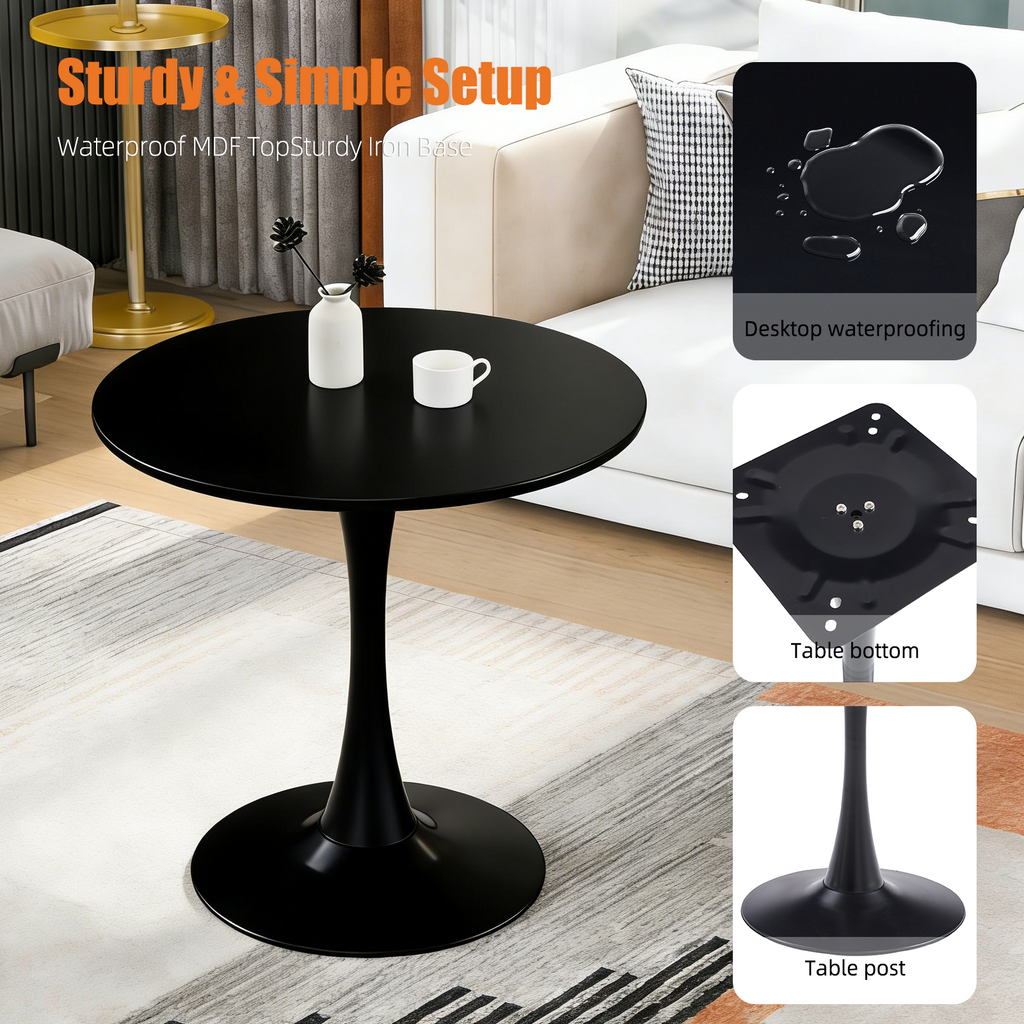 Black Round Dining Table