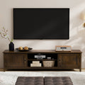 Burlington 72 Inch Wide Solid Wood Low TV Stand in Mahogany