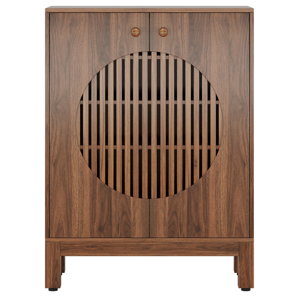 28.74" Farmhouse Brown Shoe Cabinet