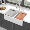 White Farmhouse Sink Workstation