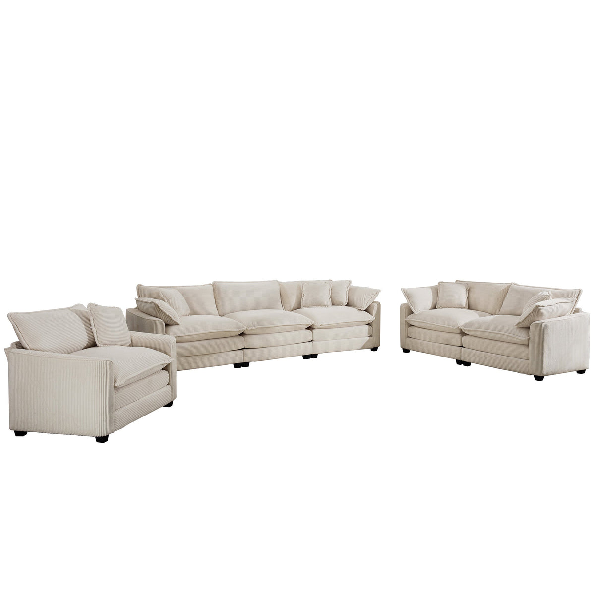 3-Piece Sofa Set - Comfortable Oversized Design