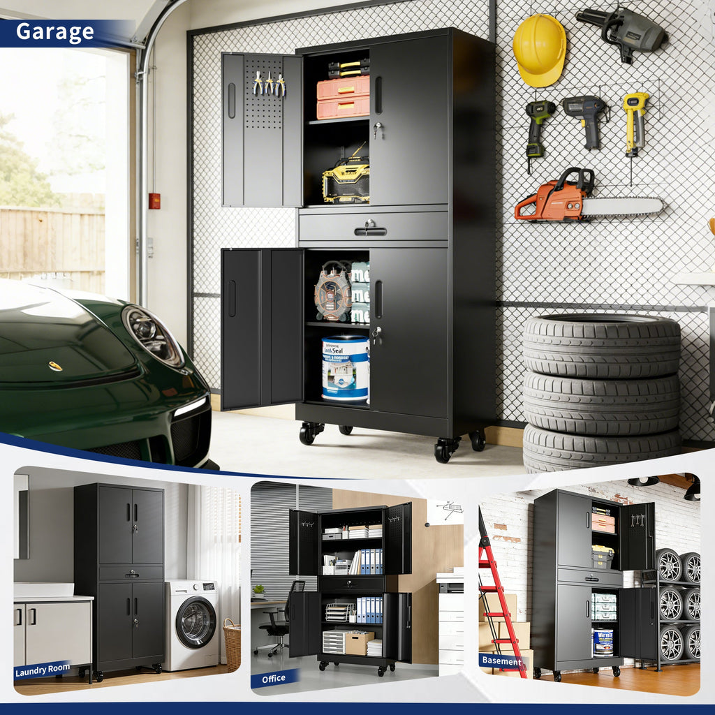 Heavy Duty Metal Storage Cabinet with Drawer