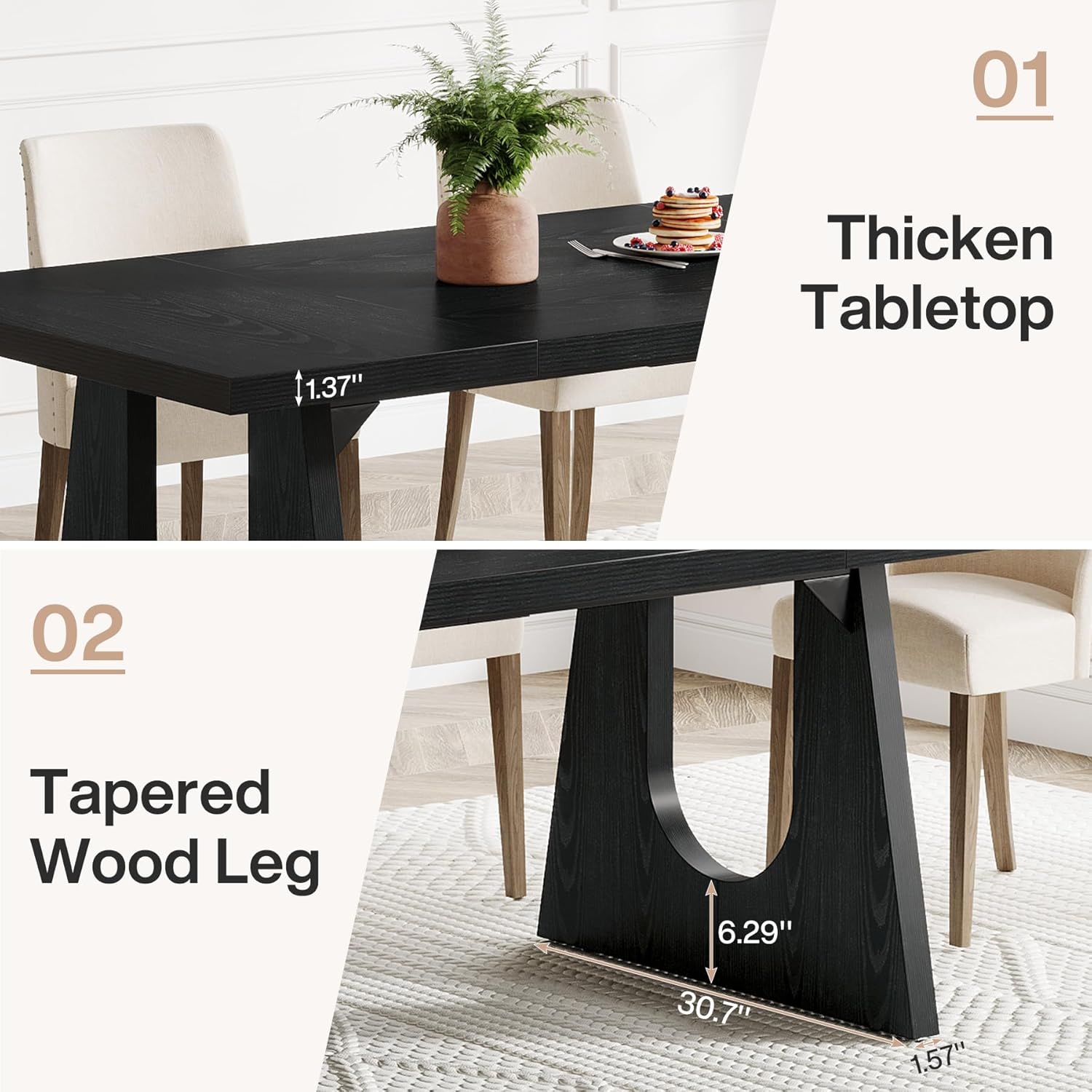71" Farmhouse Dining Table