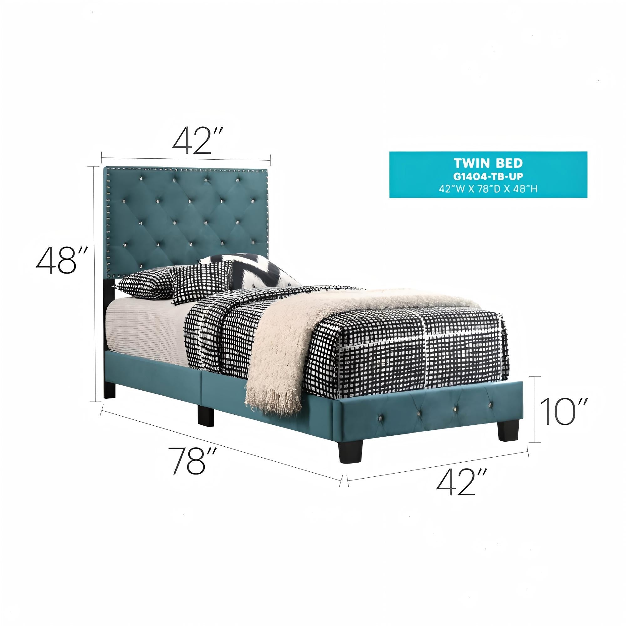 Charming Twin Bed In Refreshing Hue