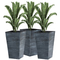 Outsunny Set of 3 Tall Planters with Drainage Hole