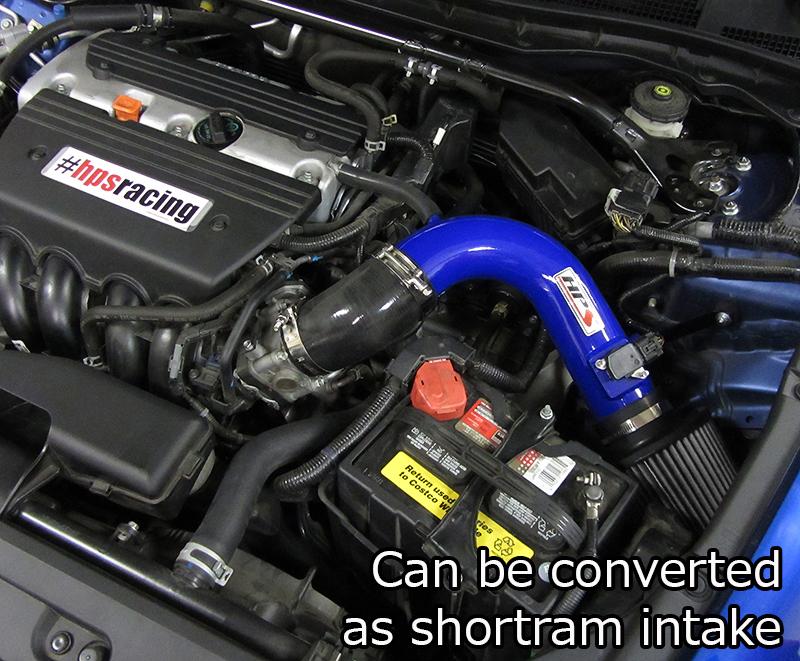 HPS Cold Air Intake Kit 2008-2012 Honda Accord 2.4L, Converts to Shortram, 837-105