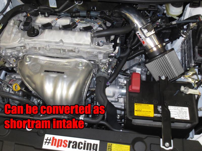 HPS Performance Products HPS Cold Air Intake Kit 2011-2016 Scion tC 2.5L, Converts to Shortram, Polish