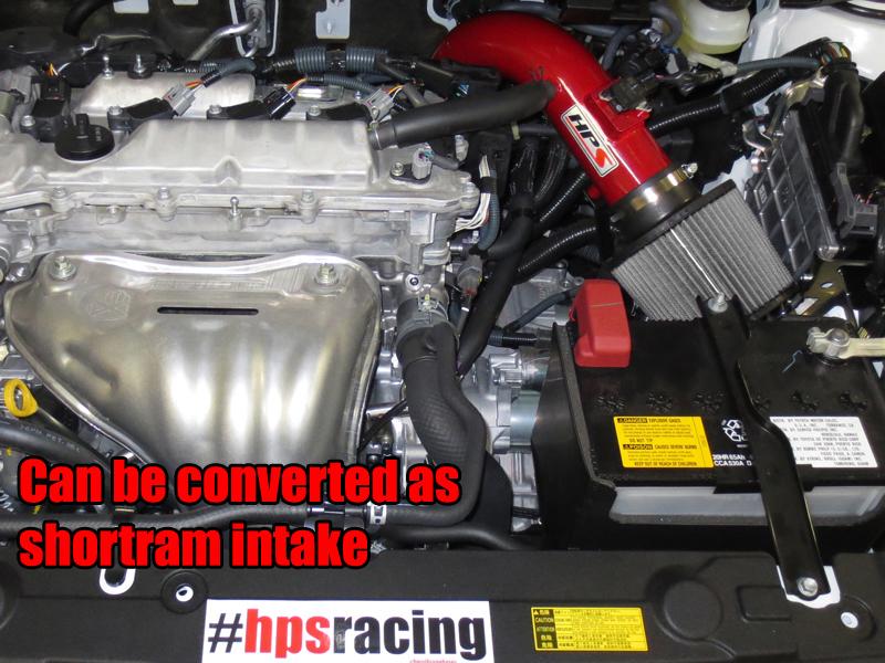 HPS Performance Products Cold Air Intake Kit 2011-2016 Scion tC 2.5L, Converts to Shortram, Red