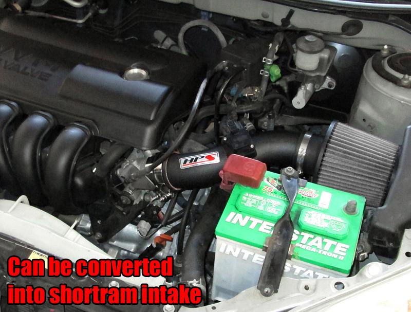 HPS Performance Cold Air Intake Kit 2003-2004 Toyota Matrix XR 1.8L, Converts to Shortram, Black