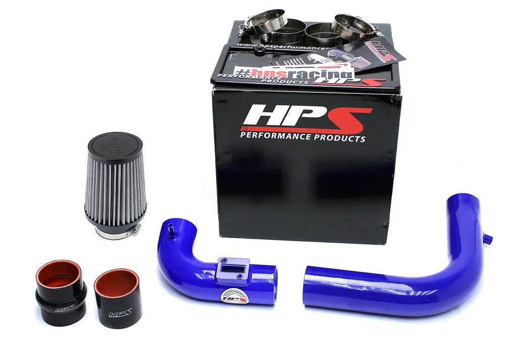 HPS Cold Air Intake Kit 2015-2018 Honda Fit 1.5L Manual Trans., Converts to Shortram, Blue