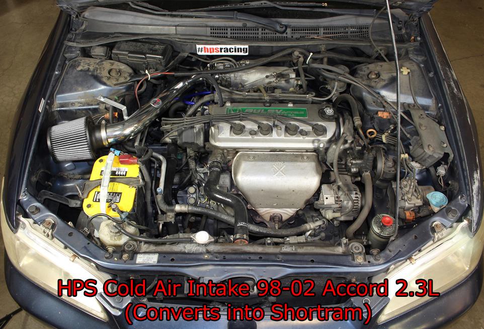 HPS Cold Air Intake Kit 1998-2002 Honda Accord 2.3L DX EX LX VP SE, Converts to Shortram, Blue