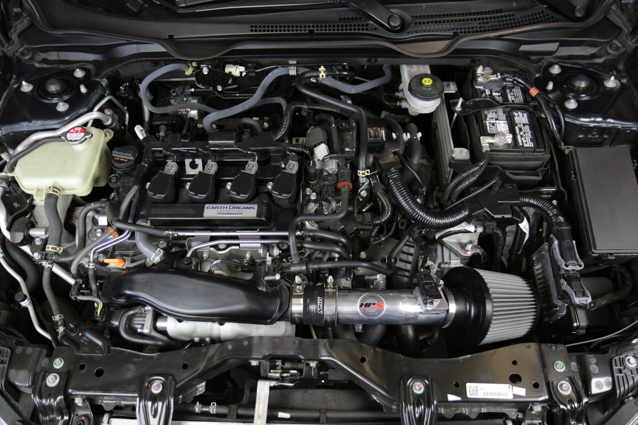 HPS Performance Products HPS Cold Air Intake Kit 2016-2020 Honda Civic Non Si 1.5T Turbo, Converts to Shortram, 837-602