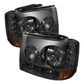 Spyder Chevy Silverado 1500/ 1PC W/ Bumper Lights LED Crystal Headlights Smoke HD-YD-CS99-1PC-AM-SM 5012463