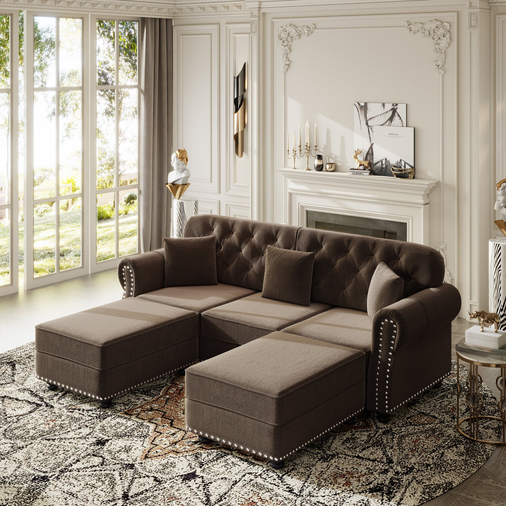 82.6" Upholstered Velvet Sofa with Nailhead Trim