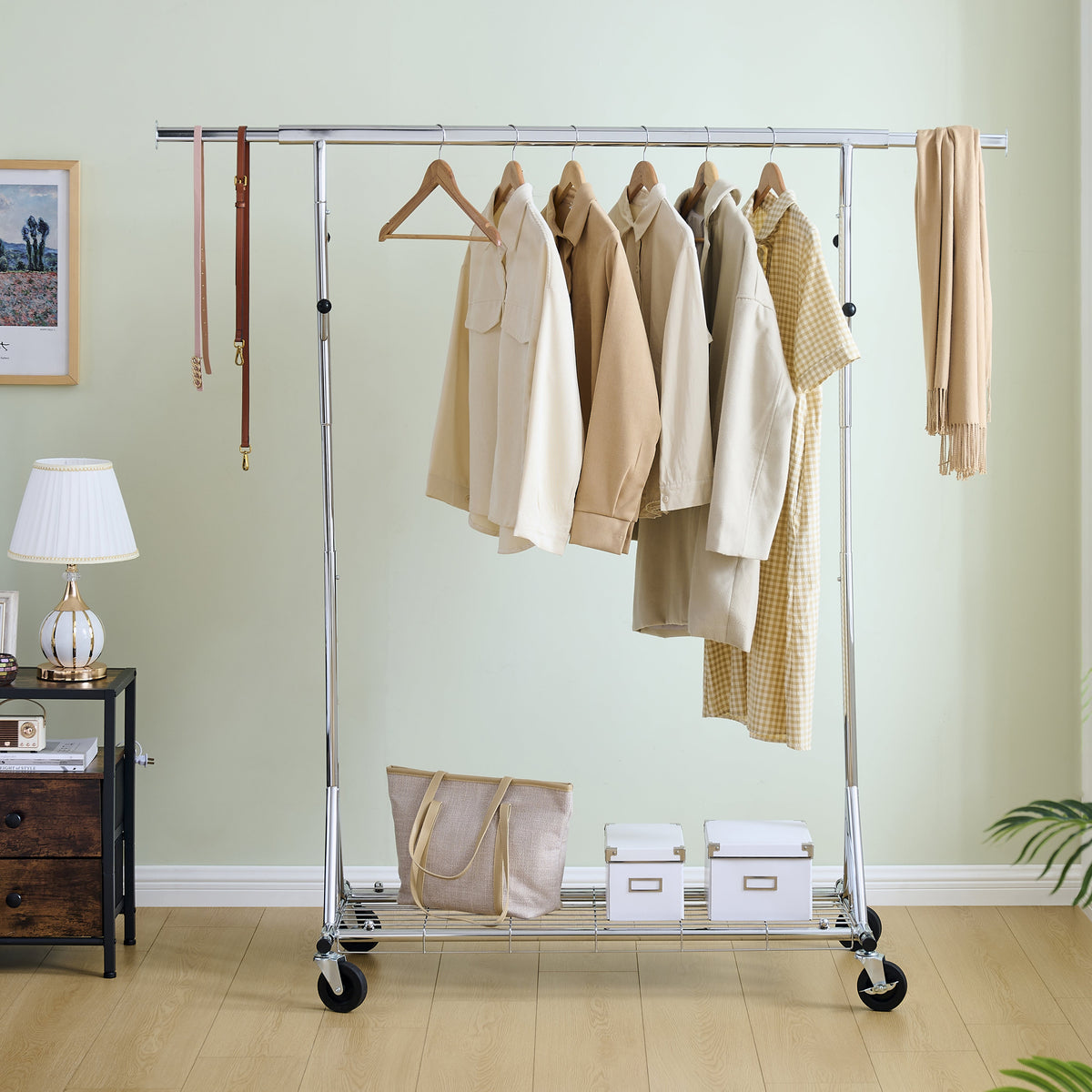 Heavy Duty Clothing Rack with Wheels