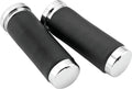 Bikers Choice Chrome & Leather 1 Inch Grips Universal Pr 482549