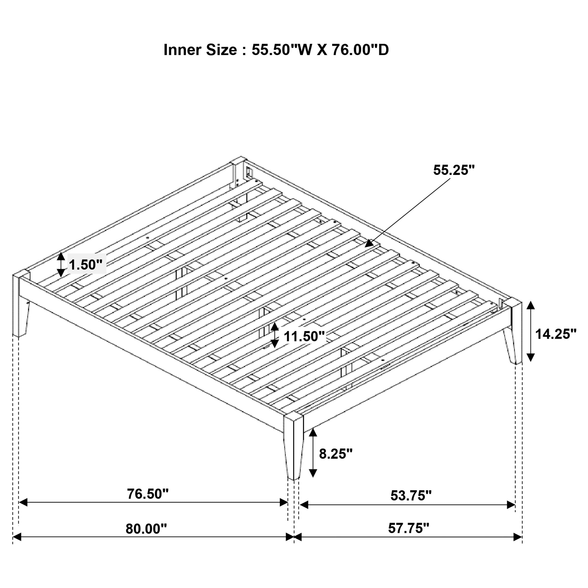 Cappuccino Full Platform Bed