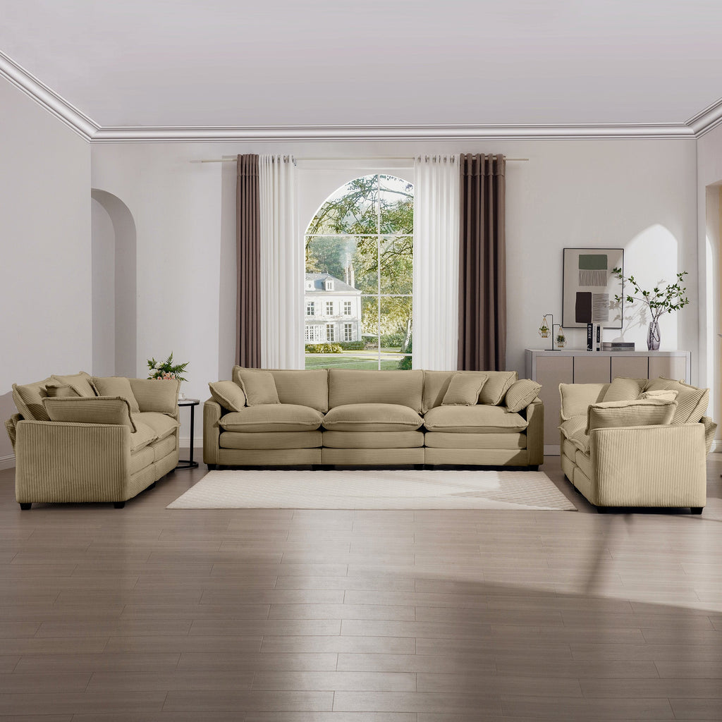 Modern Fabric Living Room Sofa 2-Piece Set