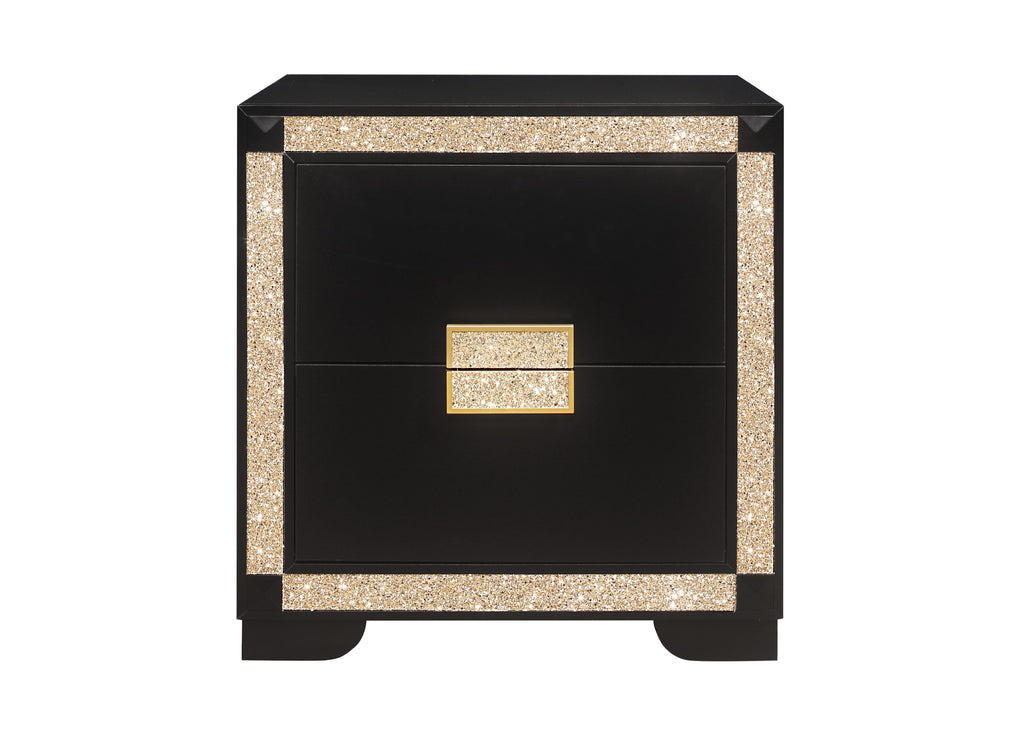 Lively Black/Gold Nightstand