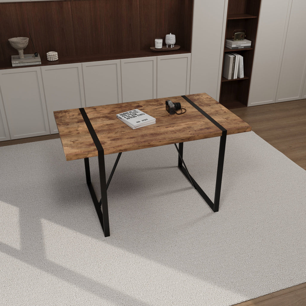 55" Modern Rural Industrial Dining Table