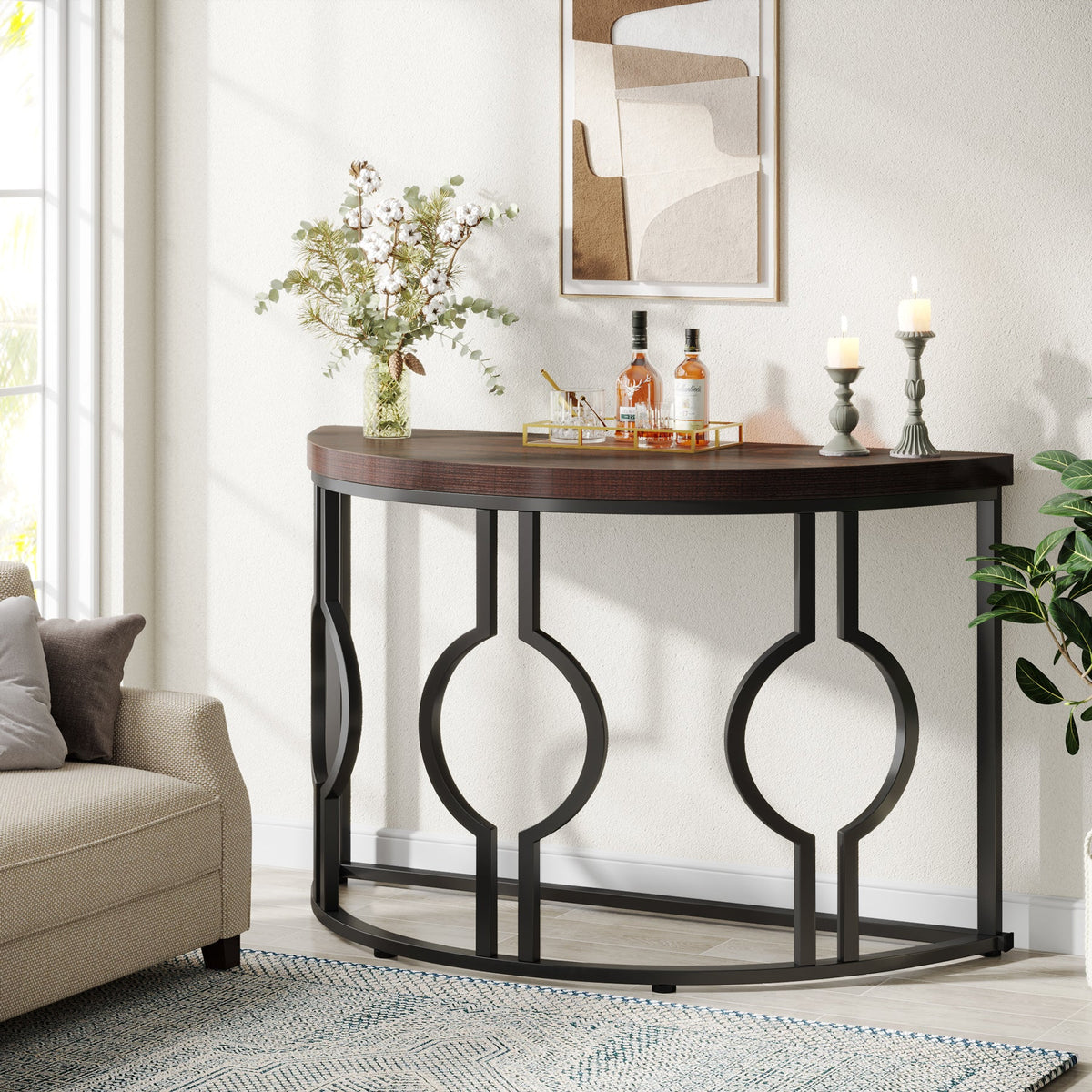 Half Moon Console Table for Entryway