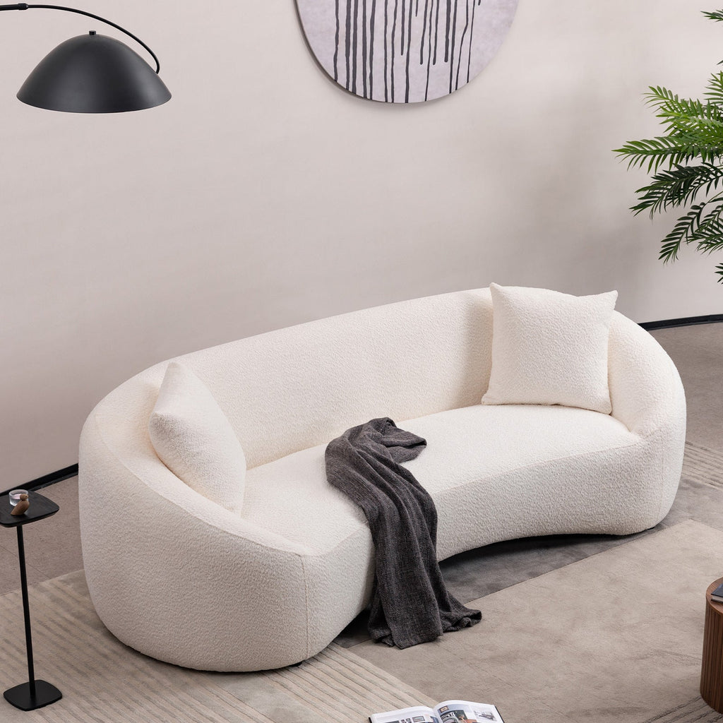 3+1+1, 93.31" Minimalist Curved Sofa, 3 Seater