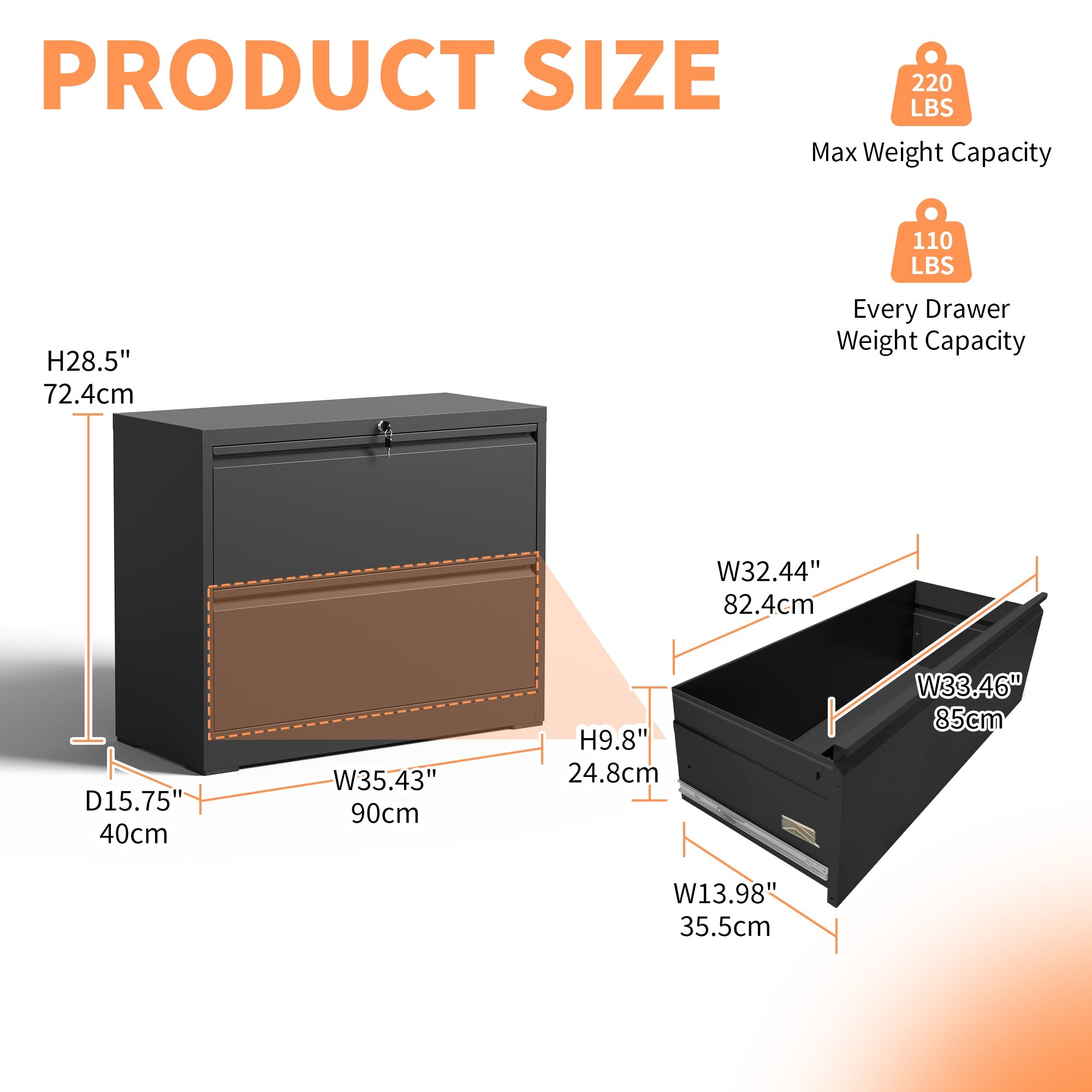 Lateral File Cabinet 2 Drawer