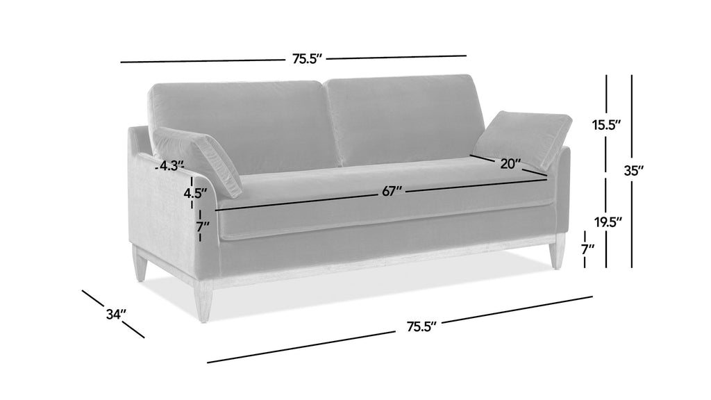 Pasadena 75.5" Modern Farmhouse Sofa, Olive