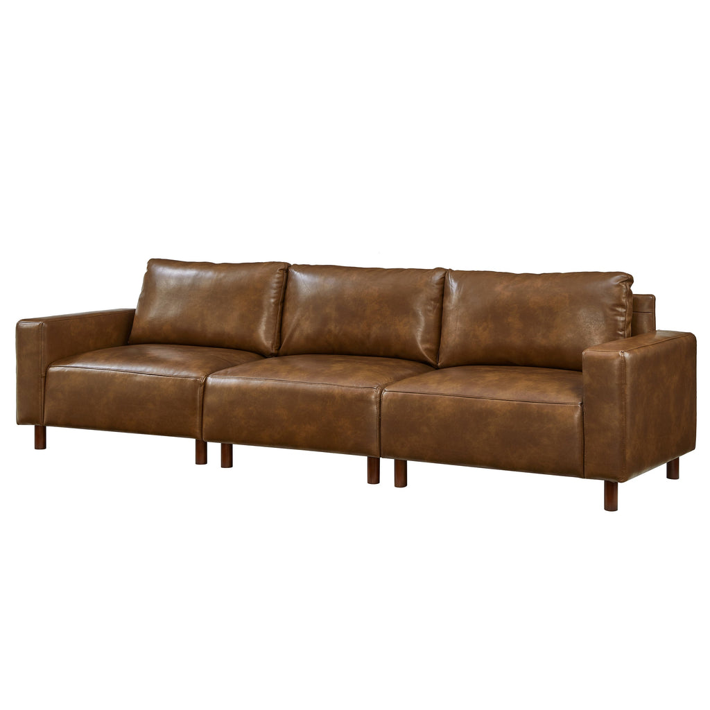 112" Luxury PU Leather Sofa