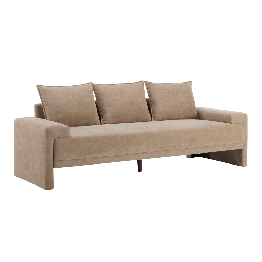 Algora 84.5 in. Modern Upholstered Velvet Sofa, Moss