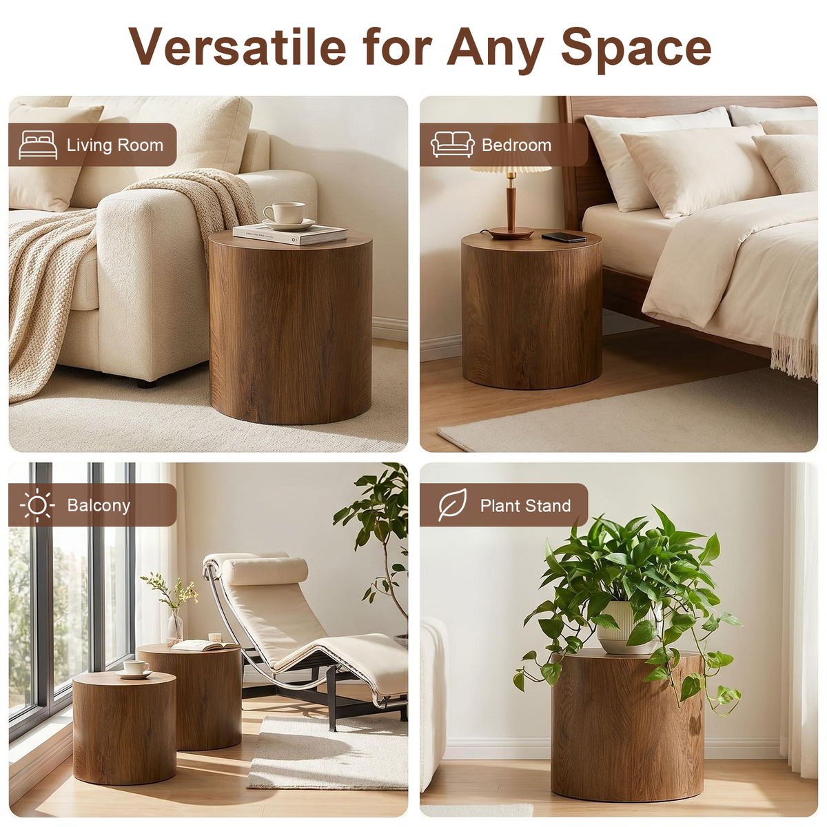 Nesting Coffee Table Set of 2, Modern Round Design
