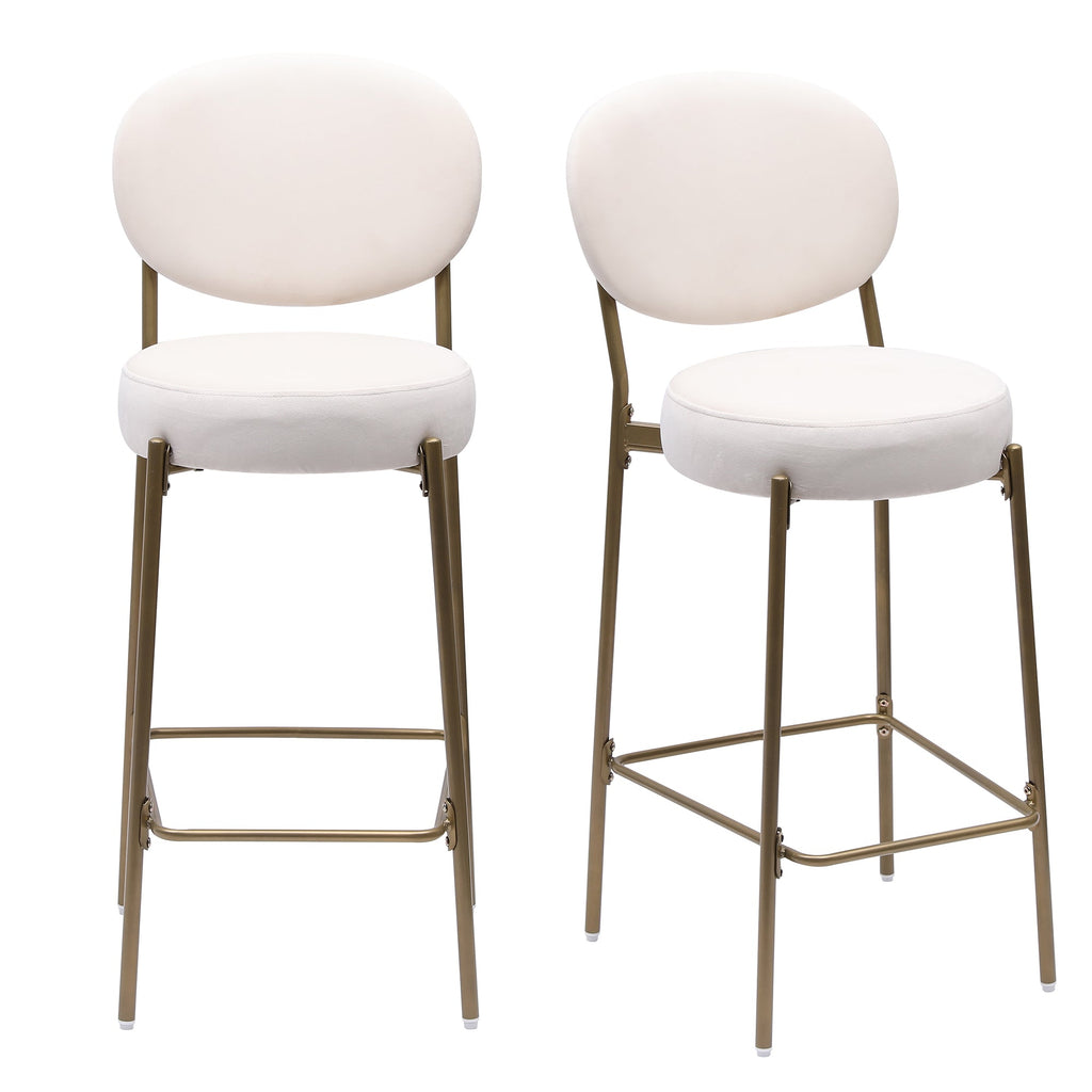 29'' Upholstered Bar Stools Velvet Counter Stool Set of 2
