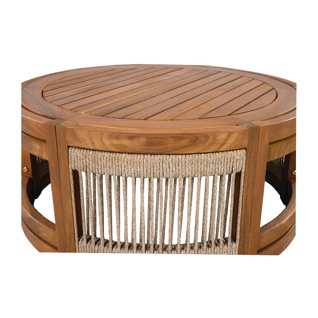 27.95" Acacia Wood Outdoor Coffee Table