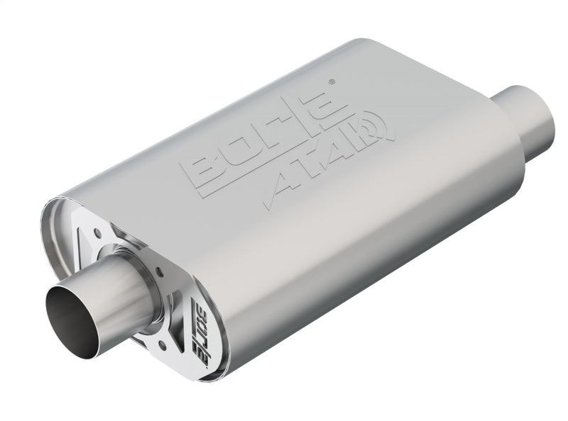 Borla CrateMuffler STOCK SBC 283/327/350 ATAK 2.5in Offset/Center 14in x 4.35in x 9in Oval Muffler 400850