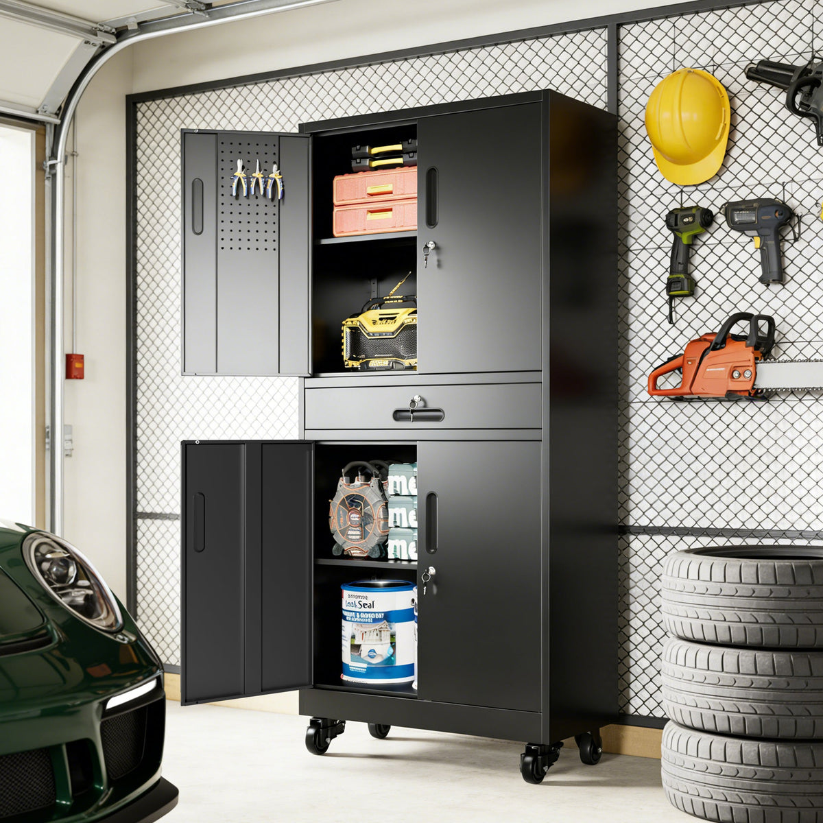 Heavy Duty Metal Storage Cabinet with Drawer