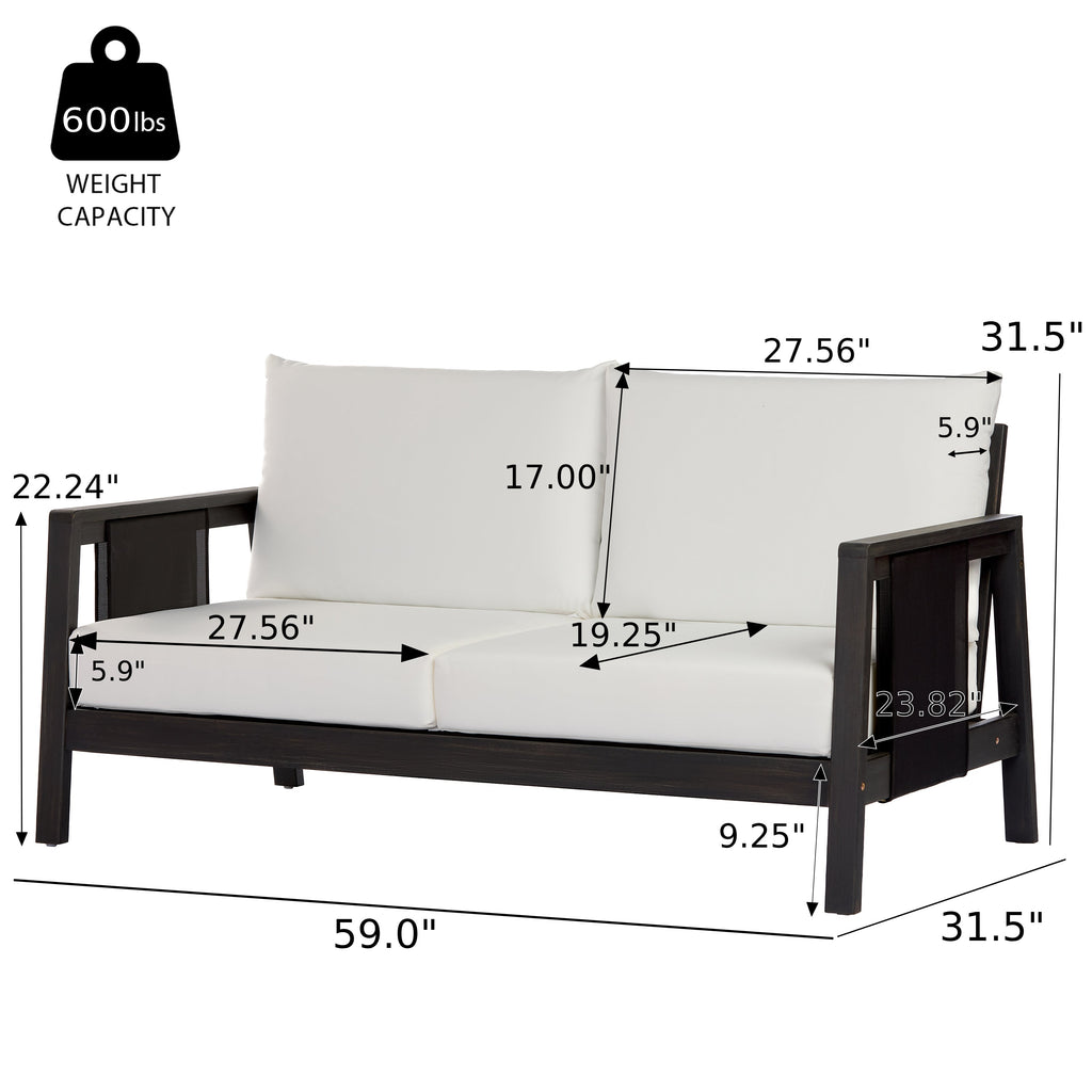 4-Pieces Outdoor Sofa Set with Cushions